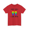 Sorry Girls I Like Boys Gay Rainbow Unisex Cotton T-Shirt by TOOLOUD