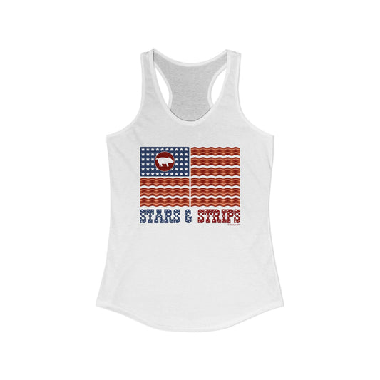 American Bacon Flag – Stars and Strips Women’s Racerback Tank Top by TOOLOUD
