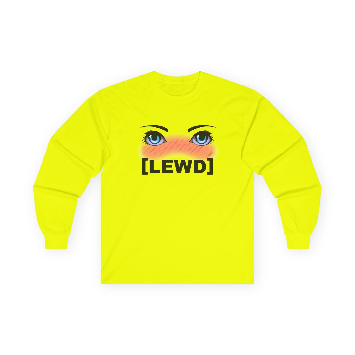 Blushing Anime Eyes Lewd Adult Long Sleeve T-Shirt by TOOLOUD