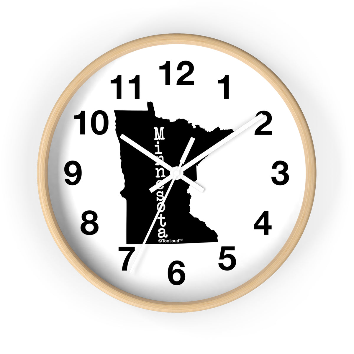 Minnesota – United States Shape 10" Round Wall Clock with Numbers by TOOLOUD