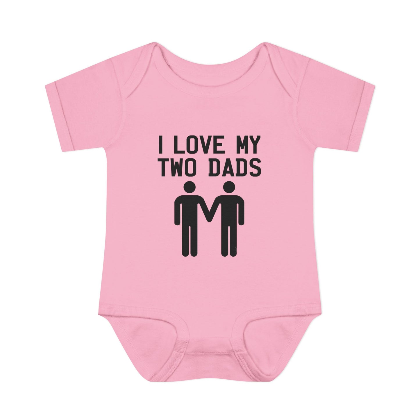 I Love My Two Dads Gay Fathers Baby Bodysuit by TOOLOUD