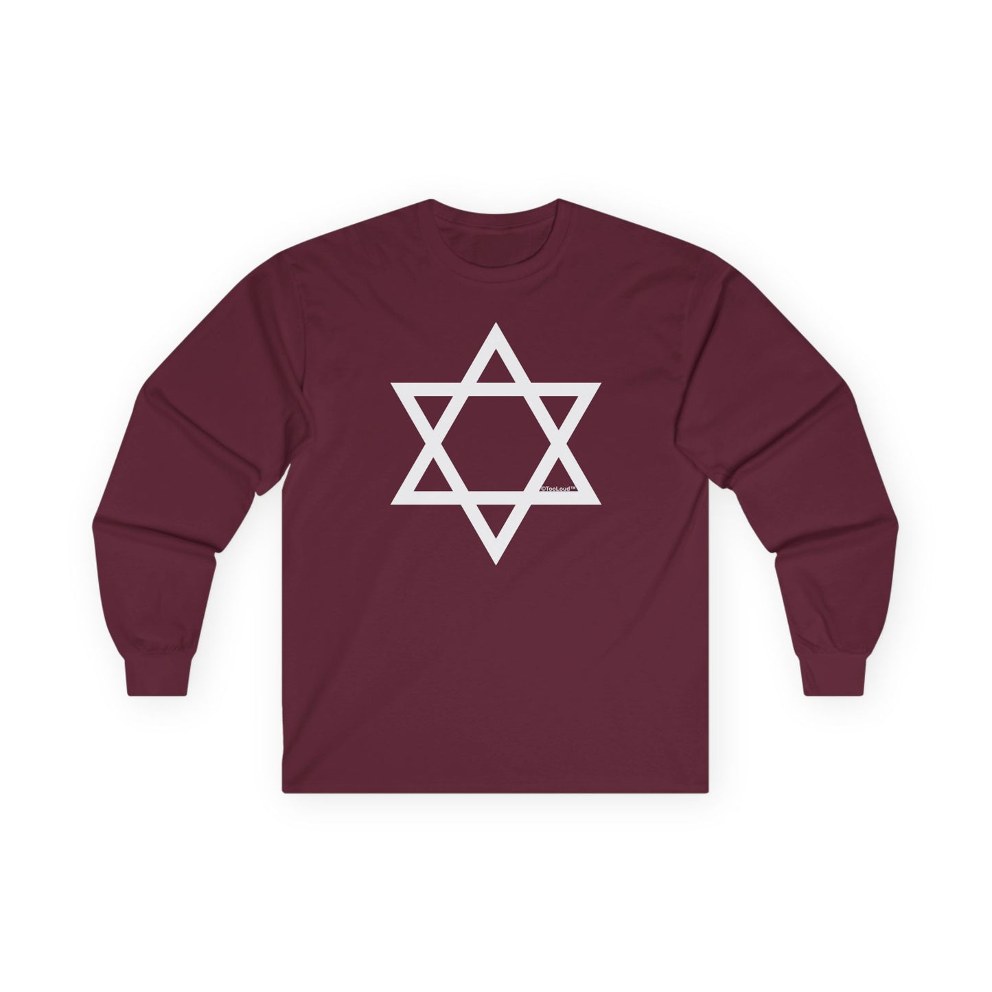 Jewish Star of David Adult Long Sleeve Dark T-Shirt by TOOLOUD