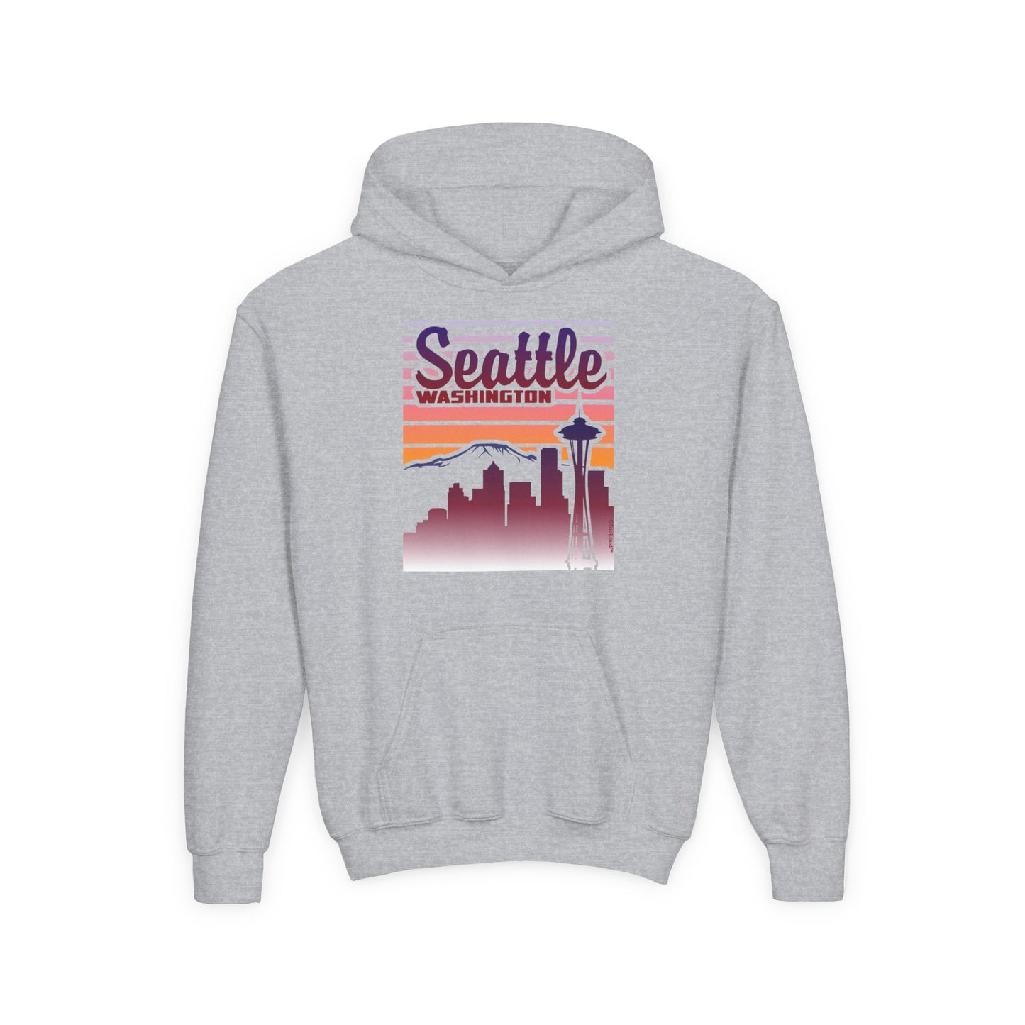 Seattle Washington Sunset Youth Children's Hoodie by TOOLOUD