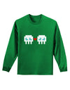 8-Bit Skull Love - Boy and Boy Adult Long Sleeve Dark T-Shirt-TooLoud-Kelly-Green-Small-Davson Sales