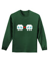 8-Bit Skull Love - Boy and Boy Adult Long Sleeve Dark T-Shirt-TooLoud-Dark-Green-Small-Davson Sales