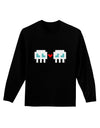 8-Bit Skull Love - Boy and Boy Adult Long Sleeve Dark T-Shirt-TooLoud-Black-Small-Davson Sales