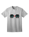 8-Bit Skull Love - Boy and Boy Adult T-Shirt-Mens T-Shirt-TooLoud-AshGray-Small-Davson Sales