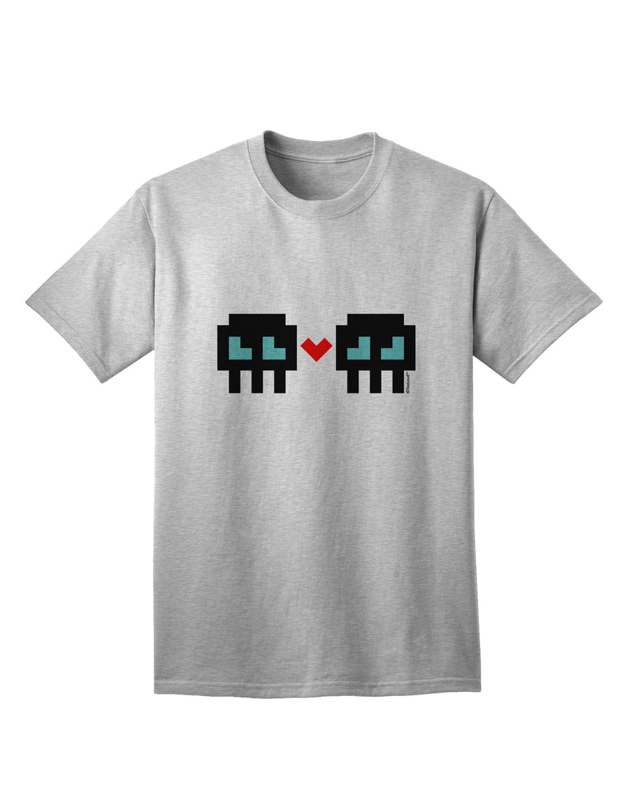 8-Bit Skull Love - Boy and Boy Adult T-Shirt-Mens T-Shirt-TooLoud-White-Small-Davson Sales