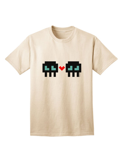 8-Bit Skull Love - Boy and Boy Adult T-Shirt-Mens T-Shirt-TooLoud-Natural-Small-Davson Sales