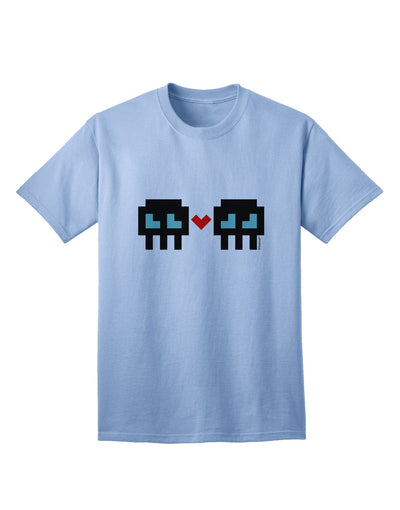 8-Bit Skull Love - Boy and Boy Adult T-Shirt-Mens T-Shirt-TooLoud-Light-Blue-Small-Davson Sales