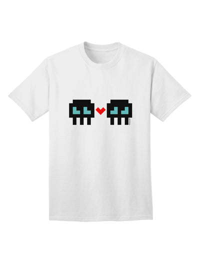 8-Bit Skull Love - Boy and Boy Adult T-Shirt-Mens T-Shirt-TooLoud-White-Small-Davson Sales