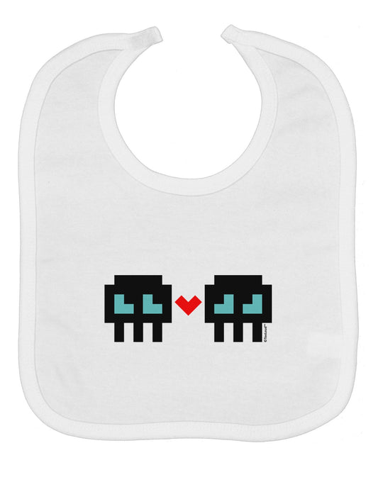 8-Bit Skull Love - Boy and Boy Baby Bib