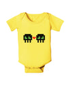 8-Bit Skull Love - Boy and Boy Baby Romper Bodysuit-Baby Romper-TooLoud-Yellow-06-Months-Davson Sales