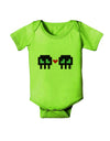 8-Bit Skull Love - Boy and Boy Baby Romper Bodysuit-Baby Romper-TooLoud-Lime-Green-06-Months-Davson Sales