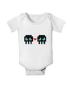 8-Bit Skull Love - Boy and Boy Baby Romper Bodysuit-Baby Romper-TooLoud-White-06-Months-Davson Sales