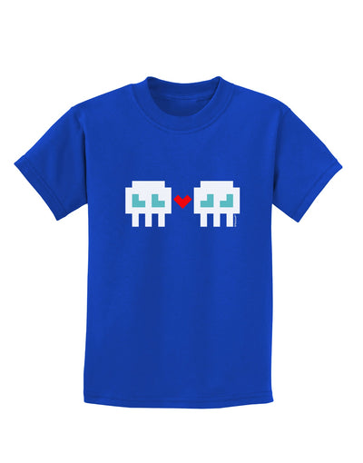 8-Bit Skull Love - Boy and Boy Childrens Dark T-Shirt-Childrens T-Shirt-TooLoud-Royal-Blue-X-Small-Davson Sales