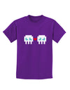 8-Bit Skull Love - Boy and Boy Childrens Dark T-Shirt-Childrens T-Shirt-TooLoud-Purple-X-Small-Davson Sales