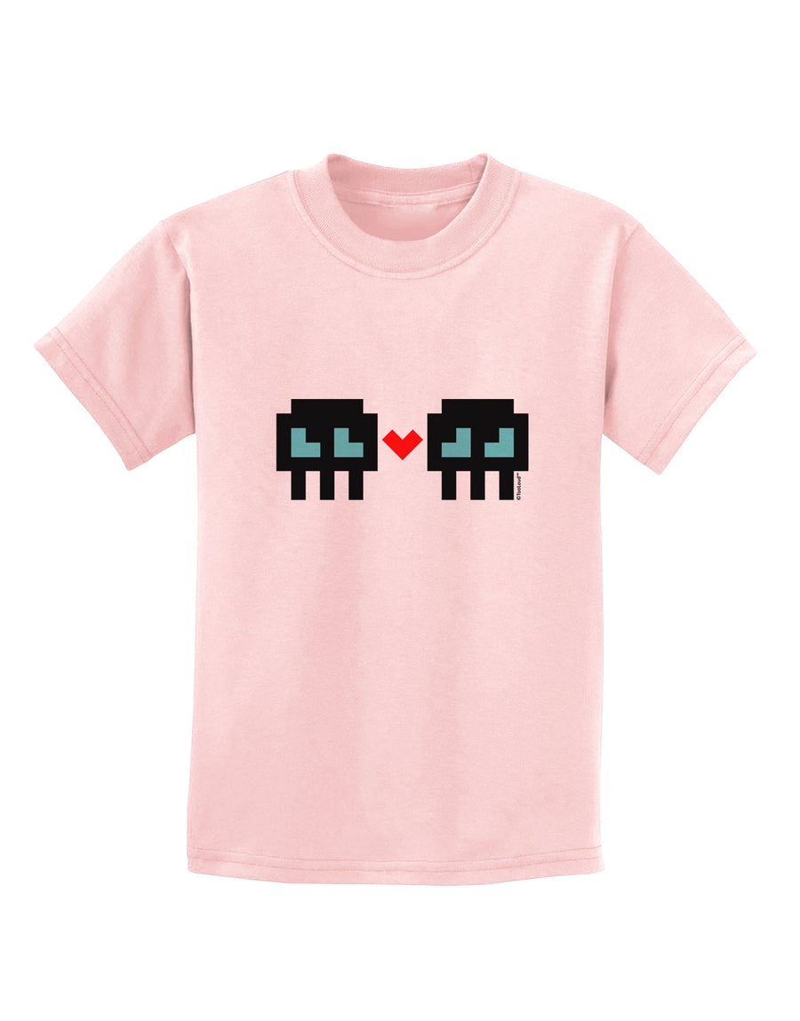 8-Bit Skull Love - Boy and Boy Childrens T-Shirt