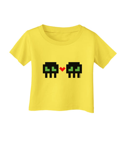 8-Bit Skull Love - Boy and Boy Infant T-Shirt-Infant T-Shirt-TooLoud-Yellow-06-Months-Davson Sales