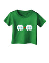 8-Bit Skull Love - Boy and Boy Infant T-Shirt Dark-Infant T-Shirt-TooLoud-Clover-Green-06-Months-Davson Sales