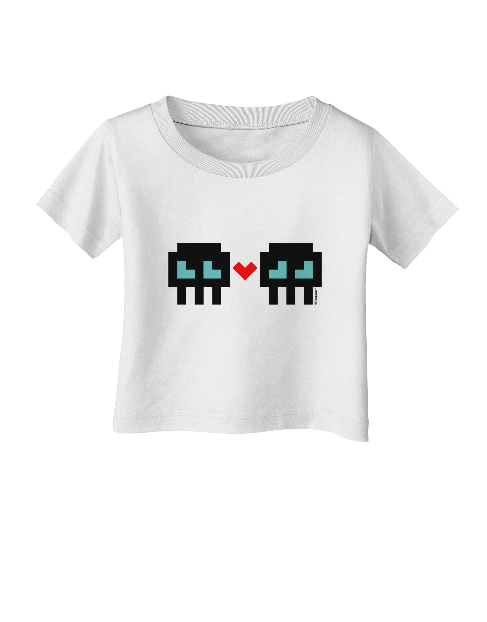 8-Bit Skull Love - Boy and Boy Infant T-Shirt-Infant T-Shirt-TooLoud-White-06-Months-Davson Sales