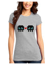 8-Bit Skull Love - Boy and Boy Juniors T-Shirt-Womens Juniors T-Shirt-TooLoud-Ash-Gray-Juniors Fitted X-Small-Davson Sales