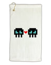 8-Bit Skull Love - Boy and Boy Micro Terry Gromet Golf Towel 16 x 25 inch-Golf Towel-TooLoud-White-Davson Sales