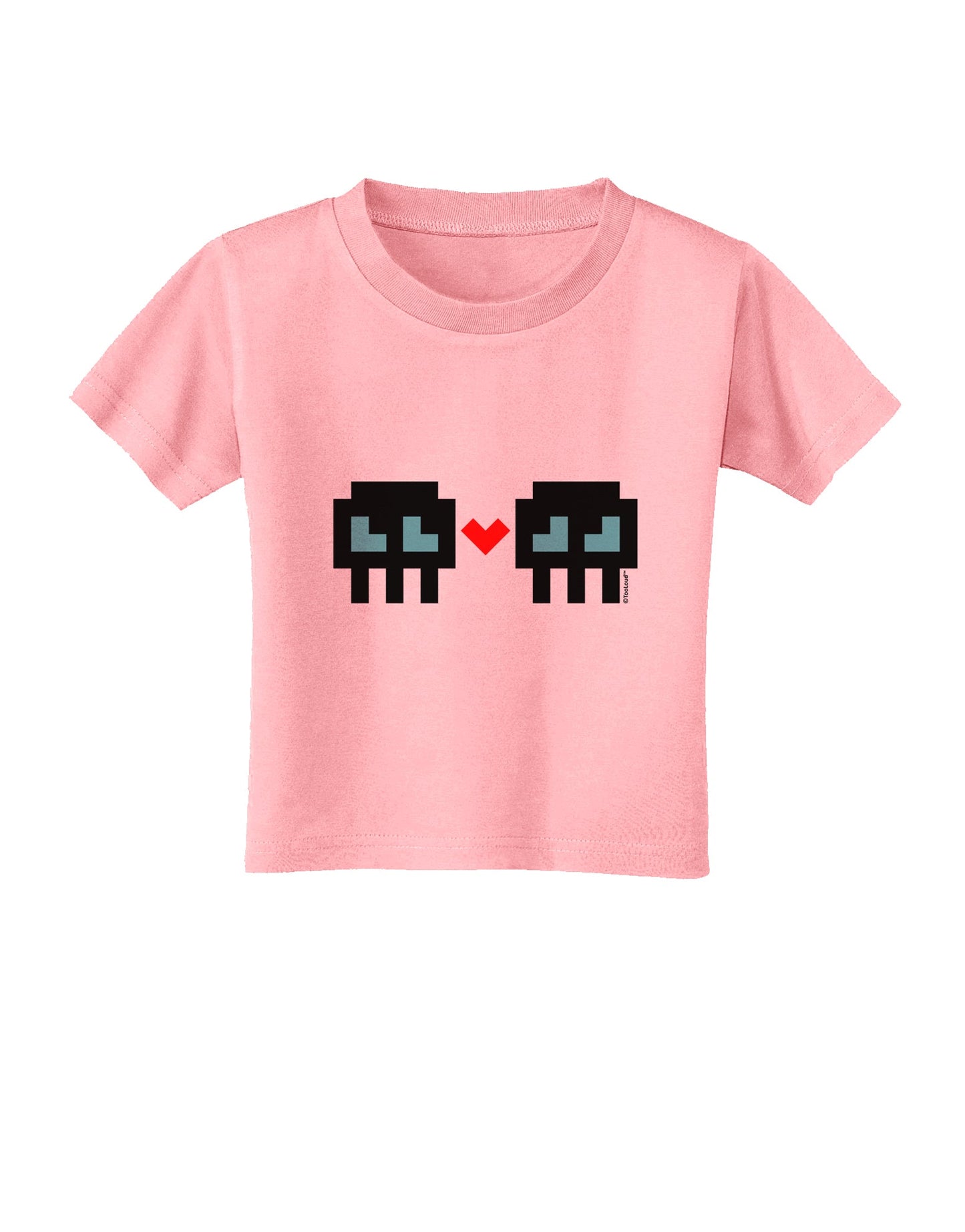 8-Bit Skull Love - Boy and Boy Toddler T-Shirt-Toddler T-Shirt-TooLoud-Candy-Pink-2T-Davson Sales