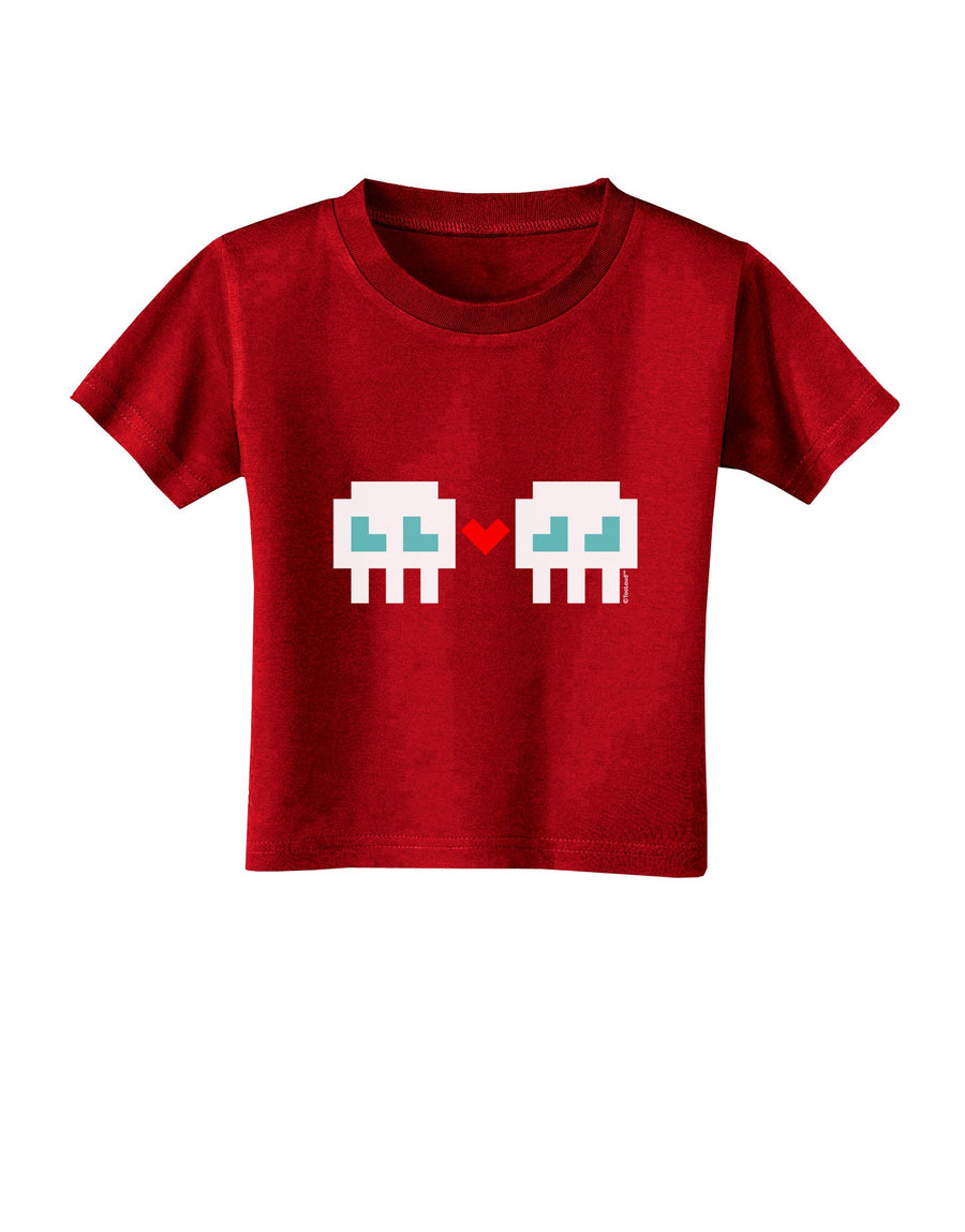 8-Bit Skull Love - Boy and Boy Toddler T-Shirt Dark-Toddler T-Shirt-TooLoud-Black-2T-Davson Sales