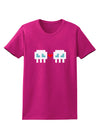 8-Bit Skull Love - Boy and Boy Womens Dark T-Shirt-TooLoud-Hot-Pink-Small-Davson Sales