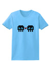 8-Bit Skull Love - Boy and Boy Womens T-Shirt-Womens T-Shirt-TooLoud-Aquatic-Blue-X-Small-Davson Sales