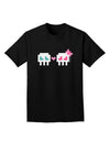 8-Bit Skull Love - Boy and Girl Adult Dark T-Shirt-Mens T-Shirt-TooLoud-Black-Small-Davson Sales