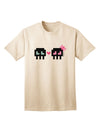 8-Bit Skull Love - Boy and Girl Adult T-Shirt-Mens T-Shirt-TooLoud-Natural-Small-Davson Sales