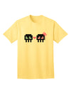 8-Bit Skull Love - Boy and Girl Adult T-Shirt-Mens T-Shirt-TooLoud-Yellow-Small-Davson Sales