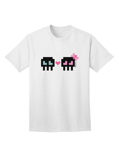 8-Bit Skull Love - Boy and Girl Adult T-Shirt-Mens T-Shirt-TooLoud-White-Small-Davson Sales