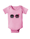8-Bit Skull Love - Boy and Girl Baby Romper Bodysuit-Baby Romper-TooLoud-Light-Pink-06-Months-Davson Sales