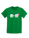 8-Bit Skull Love - Boy and Girl Childrens Dark T-Shirt-Childrens T-Shirt-TooLoud-Kelly-Green-X-Small-Davson Sales