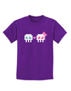 8-Bit Skull Love - Boy and Girl Childrens Dark T-Shirt-Childrens T-Shirt-TooLoud-Purple-X-Small-Davson Sales