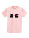 8-Bit Skull Love - Boy and Girl Childrens T-Shirt-Childrens T-Shirt-TooLoud-PalePink-X-Small-Davson Sales