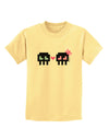 8-Bit Skull Love - Boy and Girl Childrens T-Shirt-Childrens T-Shirt-TooLoud-Daffodil-Yellow-X-Small-Davson Sales