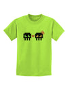 8-Bit Skull Love - Boy and Girl Childrens T-Shirt-Childrens T-Shirt-TooLoud-Lime-Green-X-Small-Davson Sales
