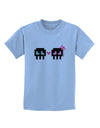 8-Bit Skull Love - Boy and Girl Childrens T-Shirt-Childrens T-Shirt-TooLoud-Light-Blue-X-Small-Davson Sales