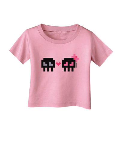 8-Bit Skull Love - Boy and Girl Infant T-Shirt-Infant T-Shirt-TooLoud-Candy-Pink-06-Months-Davson Sales