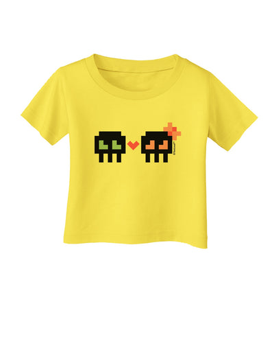 8-Bit Skull Love - Boy and Girl Infant T-Shirt-Infant T-Shirt-TooLoud-Yellow-06-Months-Davson Sales