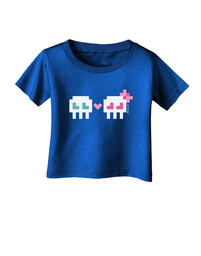 8-Bit Skull Love - Boy and Girl Infant T-Shirt Dark-Infant T-Shirt-TooLoud-Royal-Blue-06-Months-Davson Sales