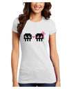 8-Bit Skull Love - Boy and Girl Juniors T-Shirt-Womens Juniors T-Shirt-TooLoud-White-Juniors Fitted X-Small-Davson Sales