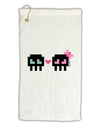8-Bit Skull Love - Boy and Girl Micro Terry Gromet Golf Towel 16 x 25 inch-Golf Towel-TooLoud-White-Davson Sales