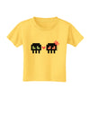 8-Bit Skull Love - Boy and Girl Toddler T-Shirt-Toddler T-Shirt-TooLoud-Yellow-2T-Davson Sales