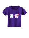 8-Bit Skull Love - Boy and Girl Toddler T-Shirt Dark-Toddler T-Shirt-TooLoud-Purple-2T-Davson Sales
