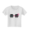 8-Bit Skull Love - Boy and Girl Toddler T-Shirt-Toddler T-Shirt-TooLoud-White-2T-Davson Sales